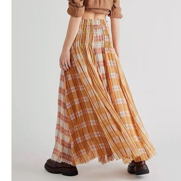 Free People Plaid Maxi Skirt(Size Small) - Picture 2 of 8